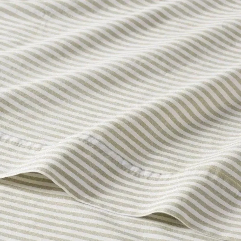 Twin/Twin XL 250 Thread Count 3 Pc. Organic Sheet Set Green Stripe ~ Threshold
